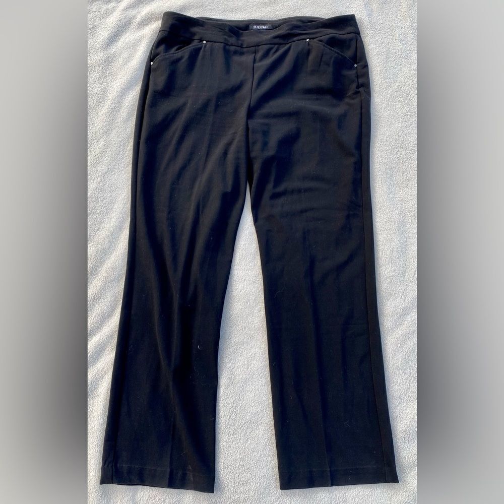 Roz & Ali Pull On Pant like new size 14 black slacks work pants